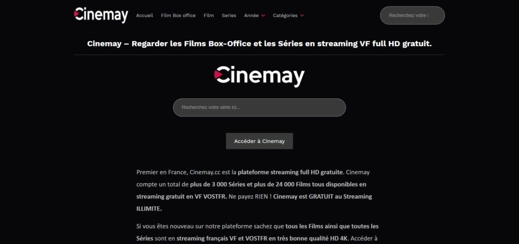 Cinemay.cc - Regarder tous les Films et Séries en streaming HD VF VO