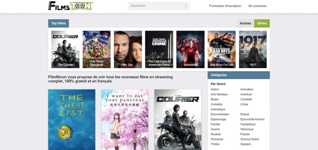 FilmStoon nudi vam da gledate sve nove filmove u potpunom streamingu, 100% besplatno i na francuskom jeziku