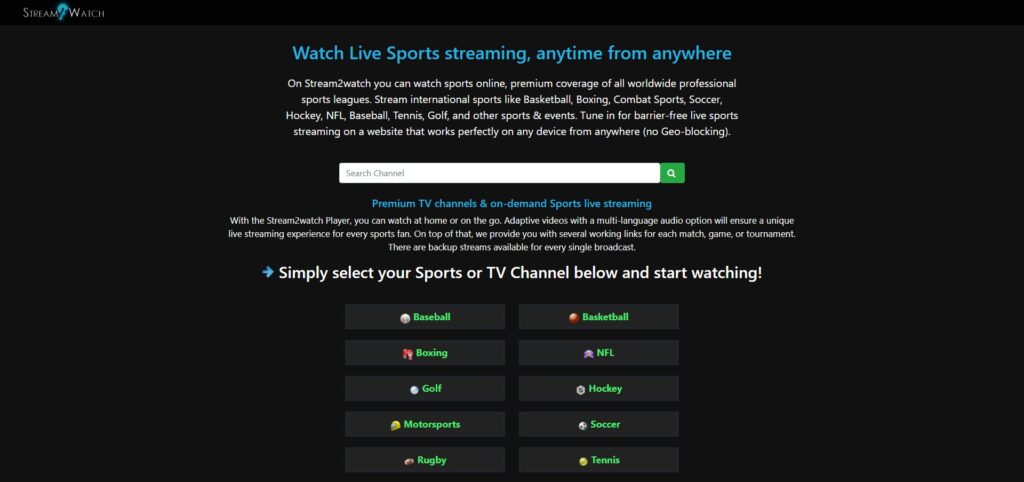 Stream2watch: Live-Sport-Streaming-Site