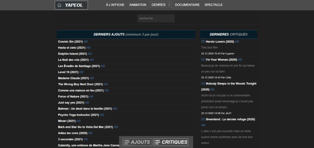 Yapeol - yapeol.com site de streaming films