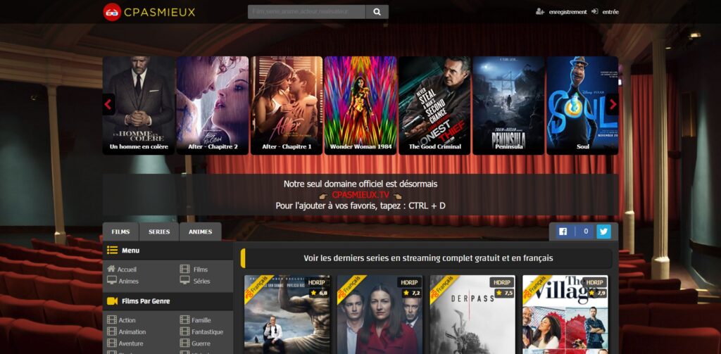 Cpasmieux for å se Streaming Movies and Series i VF Streaming