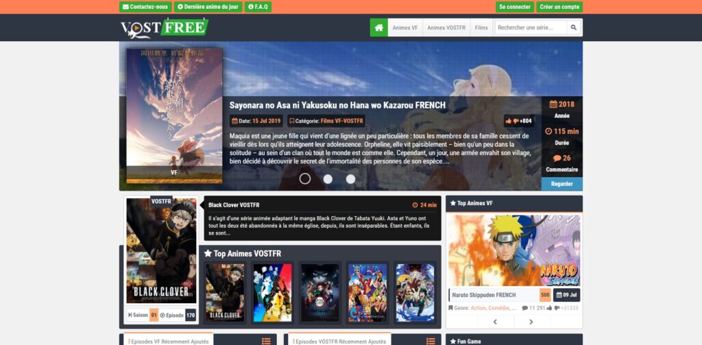 Vostfree - Animes za kutiririsha VF na VOSTFR Bure