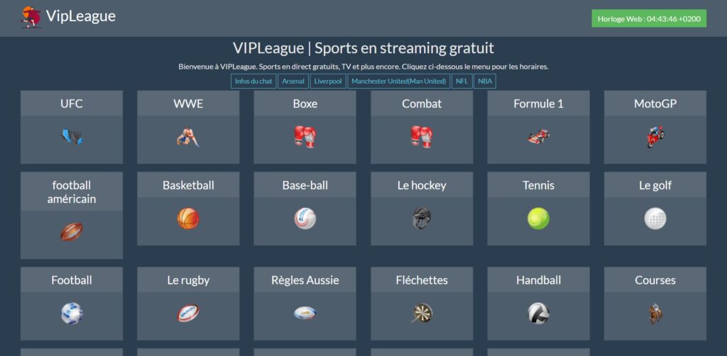 VIPLeague Sport - Gratis strömmande sport