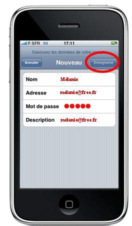 Ici, l’illustration est faite avec une adresse mail Free mais les étapes sont valables pour tous les fournisseurs d’adresse mails : yahoo, hotmail…