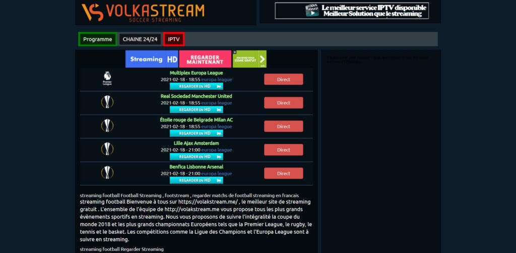 volakstream me - بث مباشر لكرة القدم مجانًا HD footstream Foot
