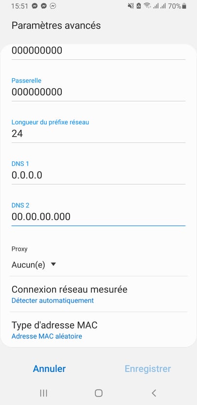 Changer ces DNS sur un téléphone Android ou une tablette