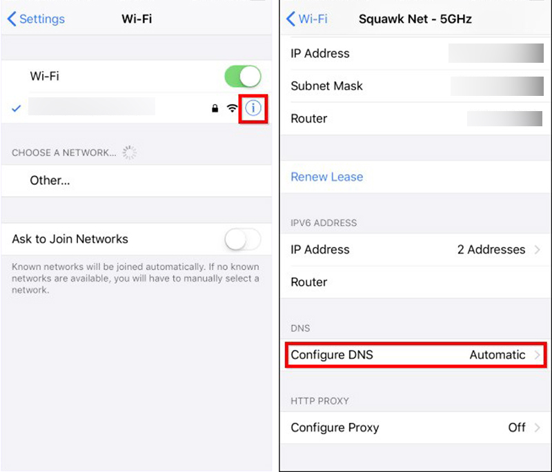 เปลี่ยน DNS บน iPhone หรือ iPad