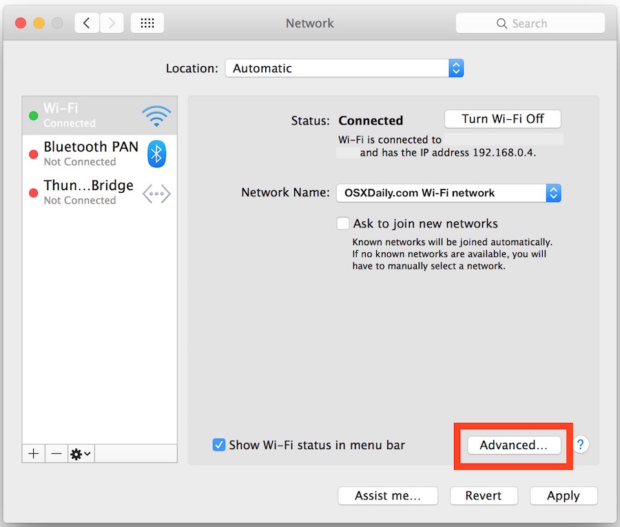 เปลี่ยน DNS บน Mac