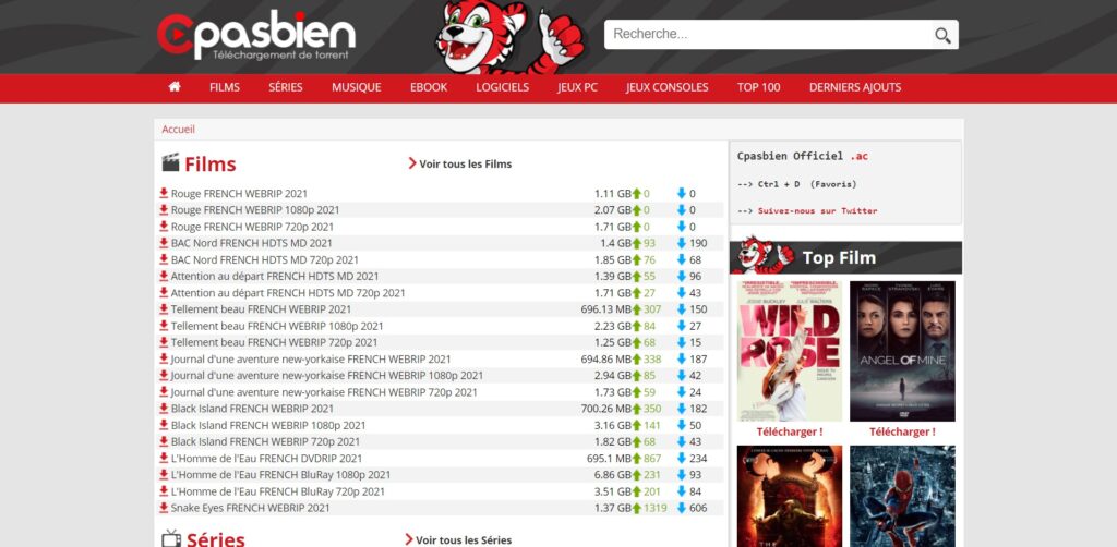 Torrent to download on Cpasbien - new Cpasbien Official address