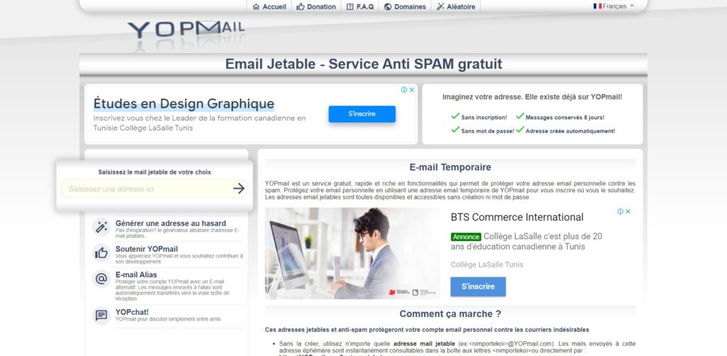 YOPmail - Одноразовая электронная почта - Бесплатная служба защиты от спама