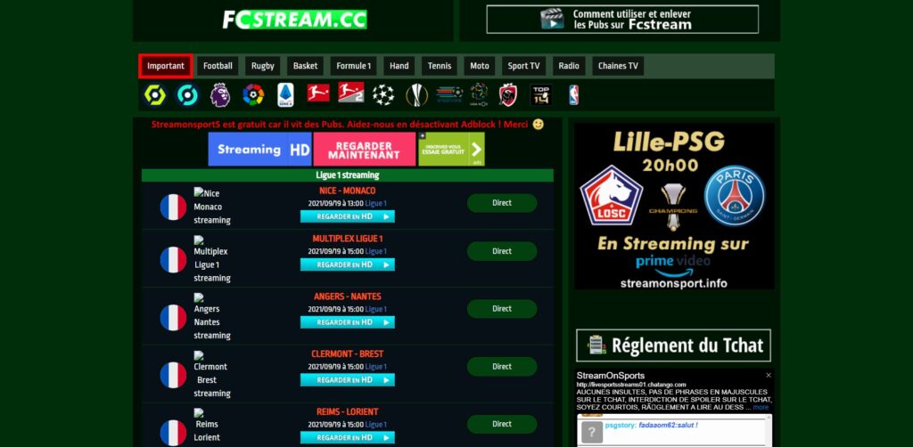 FCstream - Ligue 1 streaming, Ligue 1 tl DIRECT