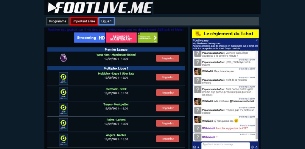 Footlive - Football Ligue 1 streaming live gratuit HD