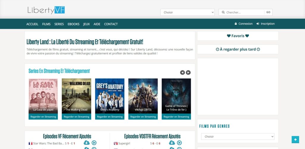LibertyVF et LibertyLand - Téléchargement et streaming en illimité complet