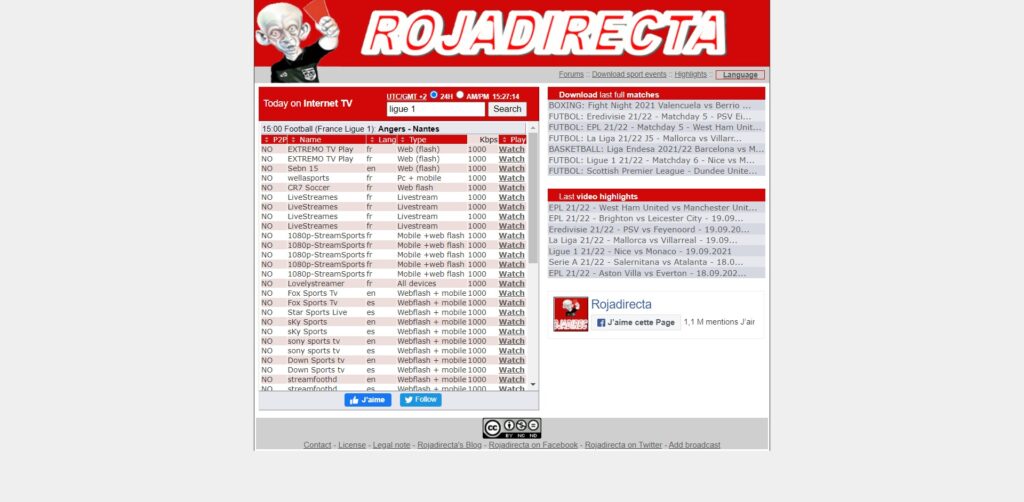 ROJADIRECTA - смотрите матчи Лиги 1 в прямом эфире бесплатно