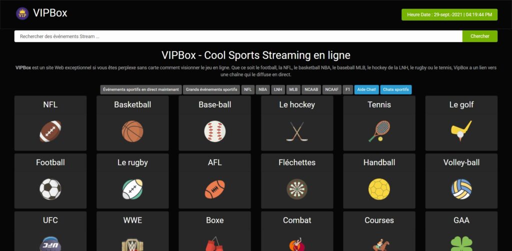 VIPbox खेल - प्रत्यक्ष स्ट्रिमि Sports खेल