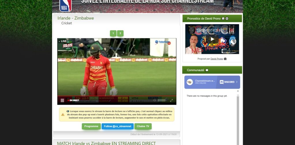 chaînes Sportives en live Streaming - lecteur Channel Stream