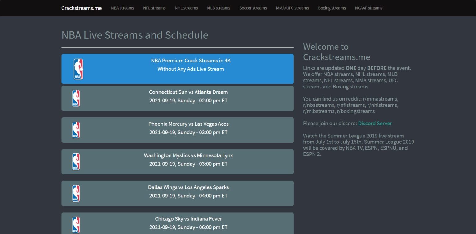 Crackstream Watch NBA, NFL, MLB, MMA, UFC Live Streaming Free