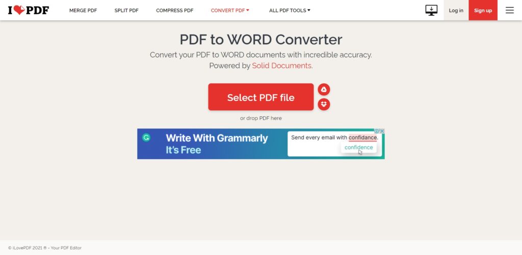 قم بتحويل ملفات PDF إلى Word باستخدام iLovePDF - قم بتحويل ملفات PDF بسهولة إلى مستندات DOC و DOCX سهلة التحرير. وثيقة WORD المحولة دقيقة بنسبة 100٪ تقريبًا.