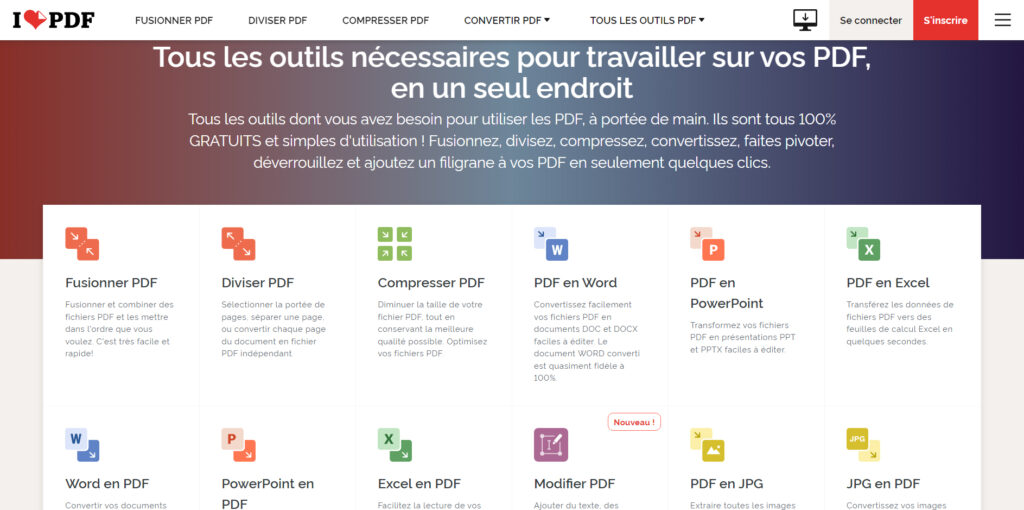 iLovePDF - Outils PDF en ligne pour les amateurs de PDF