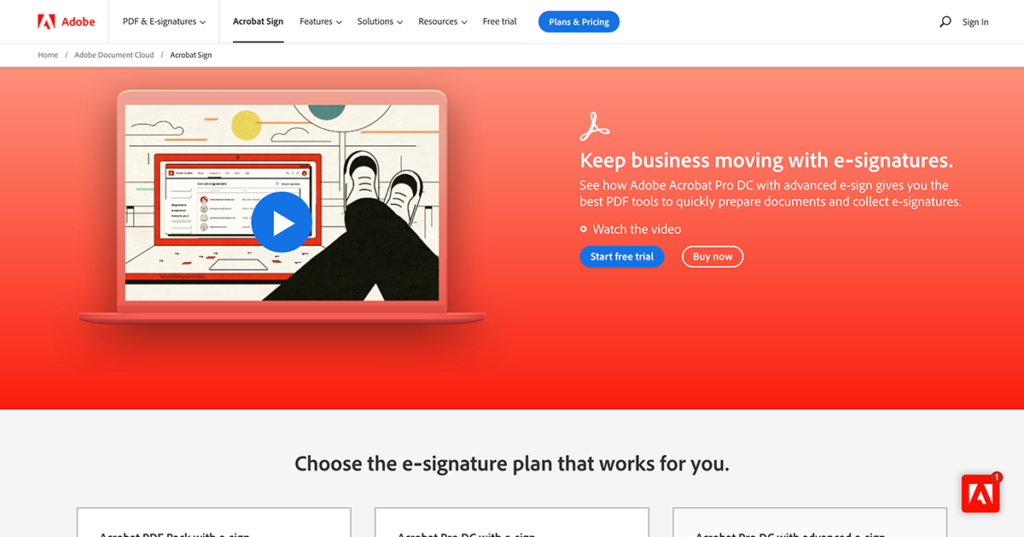 Acrobat Pro DC з електронним підписом — це програма, призначена для професіоналів та фізичних осіб, яка поєднує рішення електронного підпису Adobe Sign та потужні функції PDF.