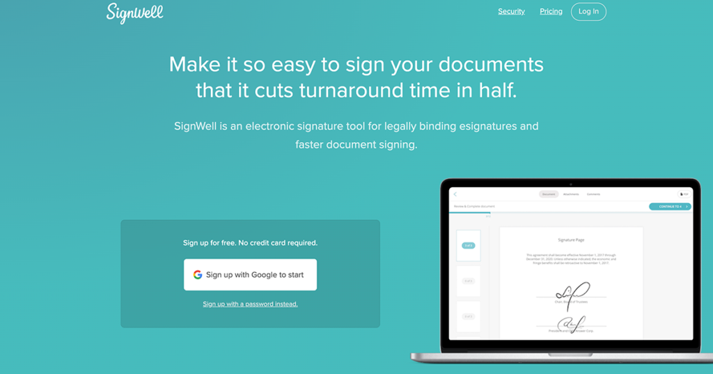 Программное обеспечение электронной подписи - SignWell, ранее Docsketch