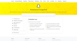 Snapchat Support -comment contacter snapchat
