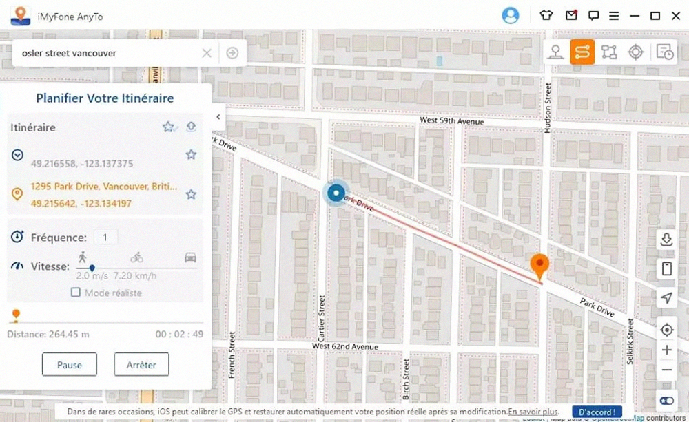 FakeGPS AnyTo - Changer la localisation GPS sur iOS et Android