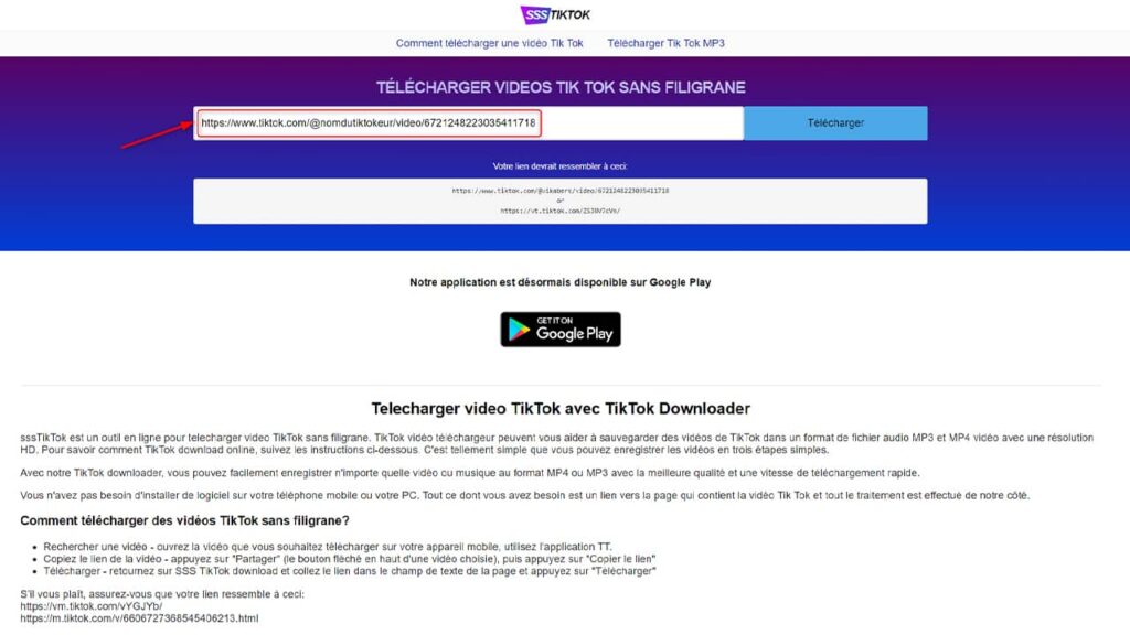 SssTikTok.io télécharger une vidéo TikTok