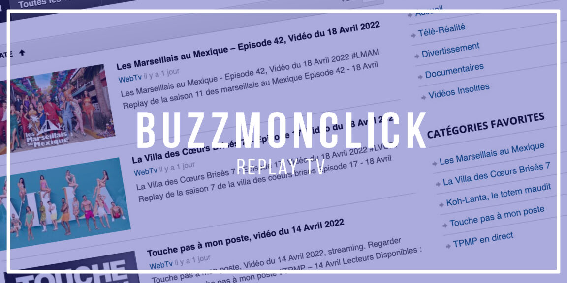 Buzzmonclick: смотрите свои любимые реалити-шоу в Replay бесплатно