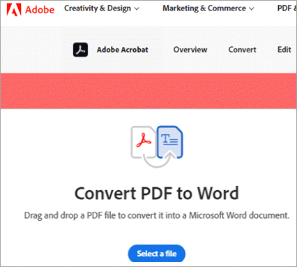 convertir pdf en word avec ADOBE 