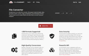 CloudConvert - convertisseur vidéos tout format en ligne