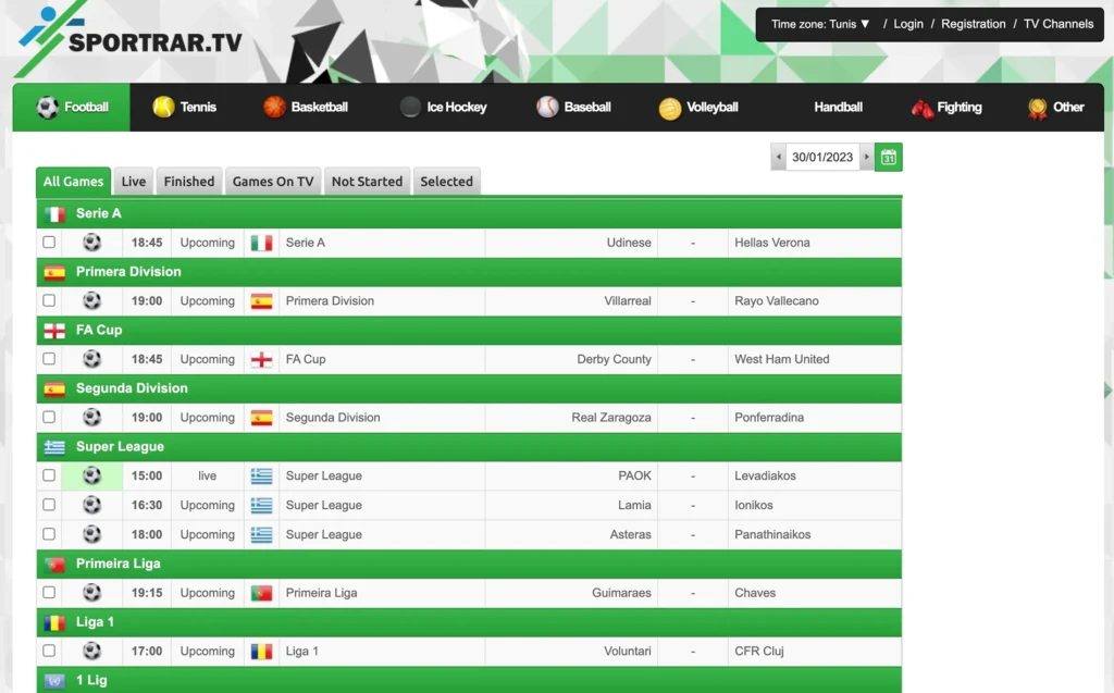 بث مباشر للرياضة ، مشاهدة كرة القدم على الإنترنت ، قنوات تلفزيونية مجانية - SportLemon