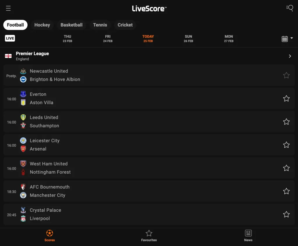 LiveScore | Живые футбольные результаты, расписание и результаты