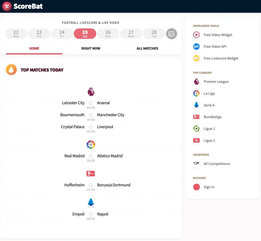 ScoreBat: Soccer Livescore & Live Video