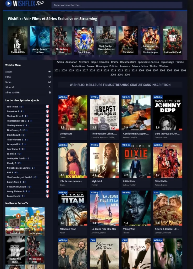 Wishflix : Regardez gratuitement en streaming VF ou VOSTFR tous vos films et séries Streaming.
