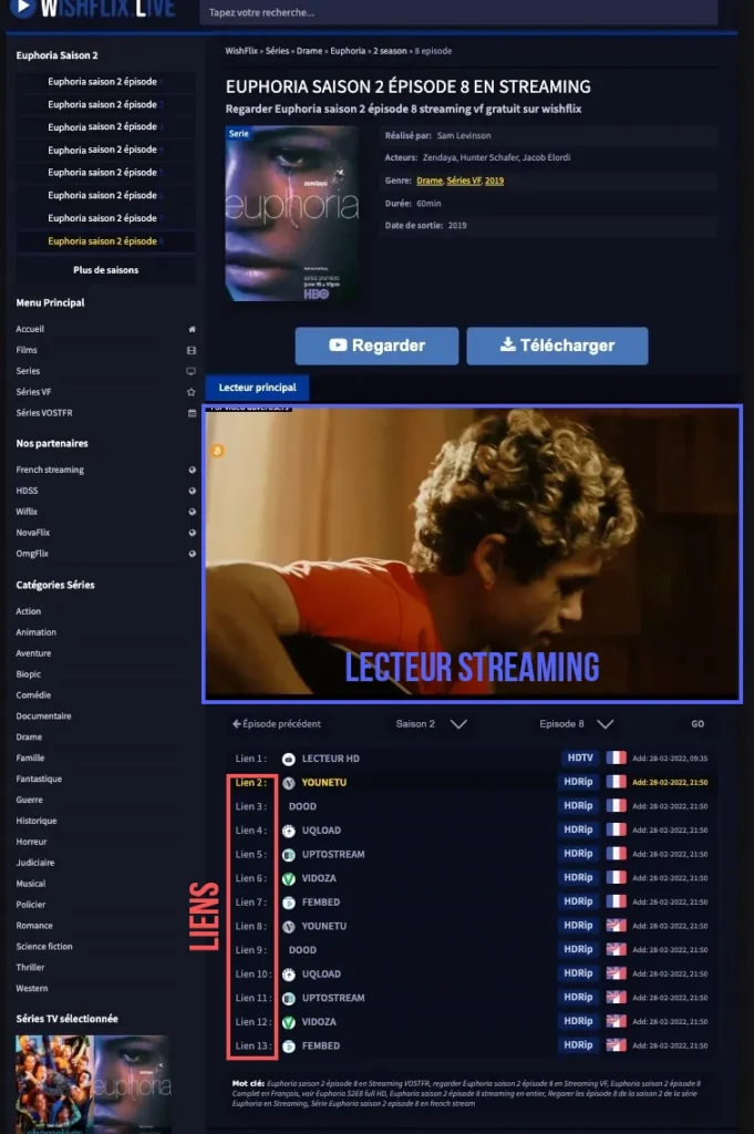 regarder des films en streaming sur WishFlix - lecteur et liens