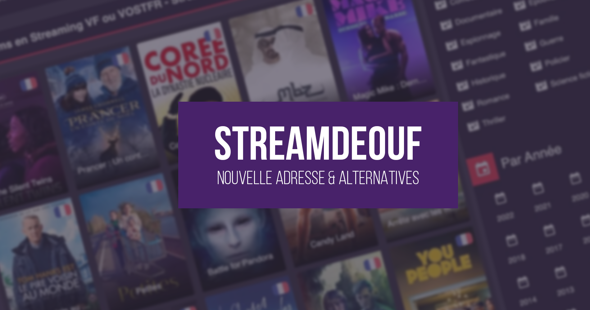 Streamdeouf : Nouvelle Adresse Officielle et Meilleures Alternatives Streaming Films & Séries