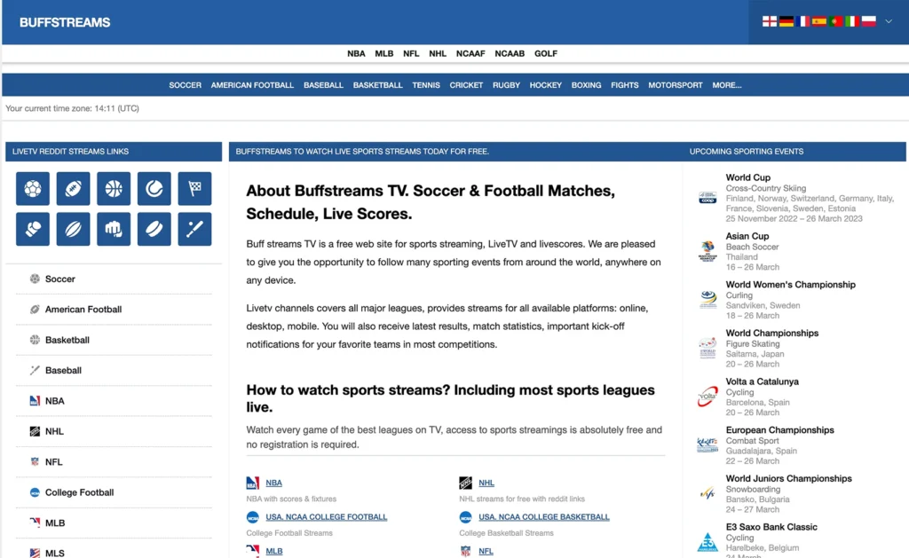 SportsHub Stream - Page d'accueil