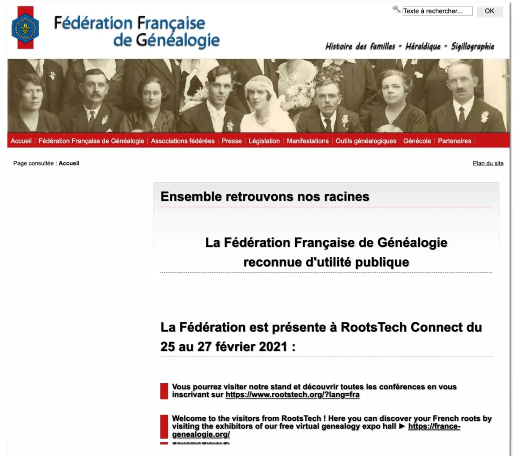 Fédération Française de Généalogie - Ensemble retrouvons nos racines