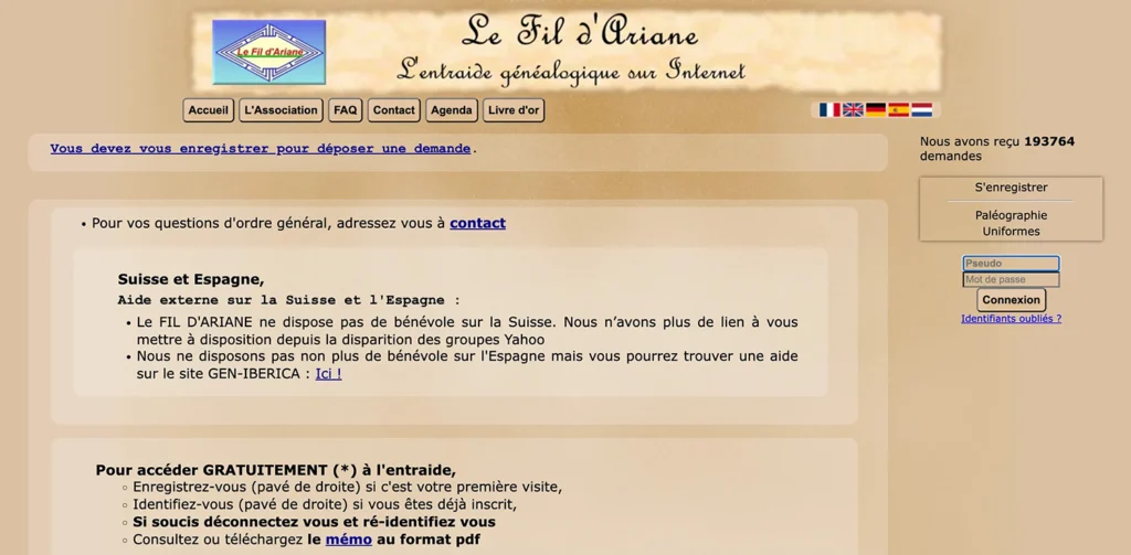 Le Fil d'Ariane, Genealogical Mutual Assistance on the Internet