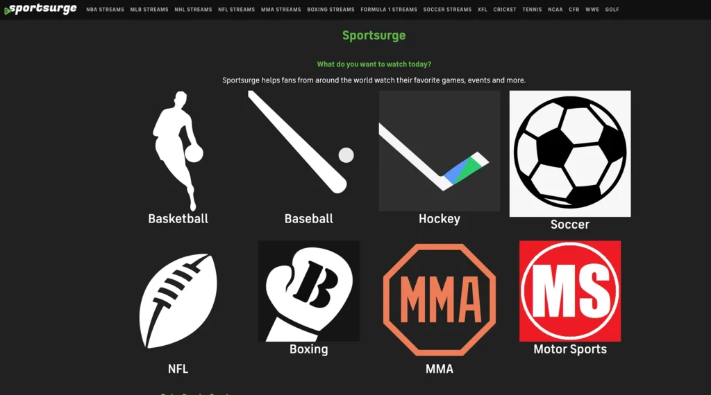 SportSurge 10 meilleurs sites de streaming sport gratuits pour