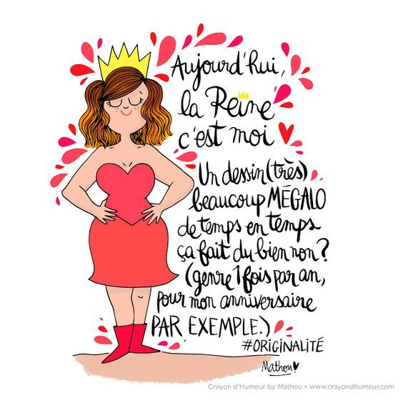 Aujourd'hui la Reine c'est moi.
Un dessin(très) .. beaucoup Mégalo de temps en temps ça fait du bien non?
(genre 1 fois par an, pour mon anniversaire par exemple.)